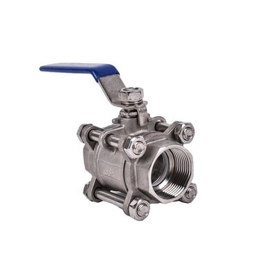 Roestvrij staal 304 3PC kogelklep voor water media zilver tri-clamp klaver buis bekleed