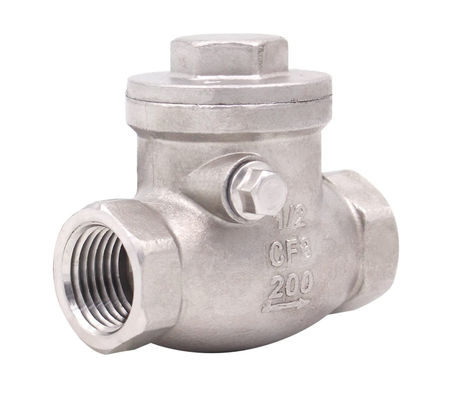 Vrouwelijke draad 1/2 inch Swing Check Valve WOG 200 PSI roestvrij staal SS304 CF8M NPT