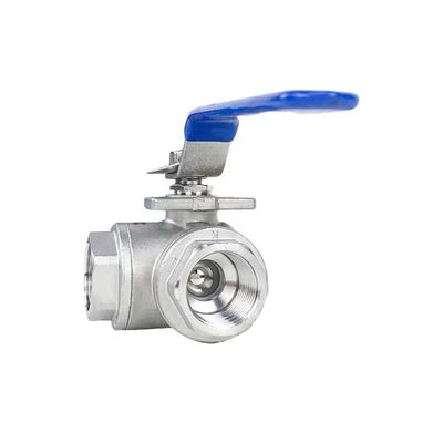 Cylindrische kopcode WZ SS201 304 316 Driewegklep met gedraaide kant NPT BSP BSPT zilver