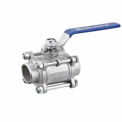 Zilveren roestvrij staal 201 304 316 Butt Weld Ball Valve met handmatige bediening NPT BSP BSPT