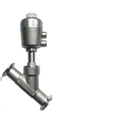 Tri-clamp eindjes pneumatische actuator hoek zitklep met roestvrij staal 304 cilinder