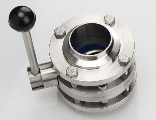 Zware handleiding sanitaire 304 316L roestvrij staal 3 stuk flens klem vlinder klep