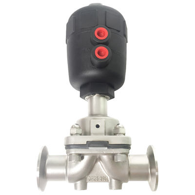 Pneumatische sanitaire roestvrijstalen 316L-diafragma-klep voor waterbehandeling DN15-DN57