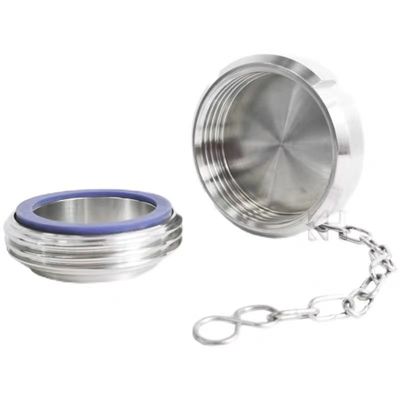 WZ Sanitaire SMS Unie Blind Nut met keten DIN 3A SMS Algemene cilinderkopcode