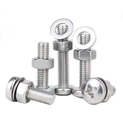 Gelijke M2 M3 M4 SS304 SS316 Cross Recessed Countersunk Flat Head Screws en Hexagon Nut Flat Washer Set