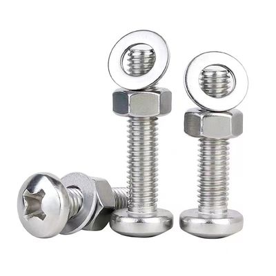 Gelijke M2 M3 M4 SS304 SS316 Cross Recessed Countersunk Flat Head Screws en Hexagon Nut Flat Washer Set
