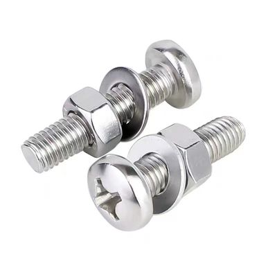 Gelijke M2 M3 M4 SS304 SS316 Cross Recessed Countersunk Flat Head Screws en Hexagon Nut Flat Washer Set
