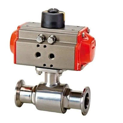Roestvrij staal 304 Tri Clamp Connection Sanitaire Voedselveilig Pneumatisch Actuator Ball Valve