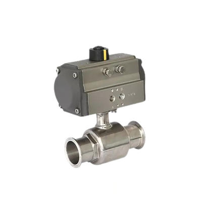 Roestvrij staal 304 Tri Clamp Connection Sanitaire Voedselveilig Pneumatisch Actuator Ball Valve