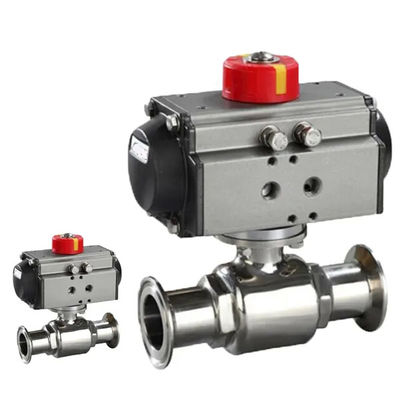Roestvrij staal 304 Tri Clamp Connection Sanitaire Voedselveilig Pneumatisch Actuator Ball Valve