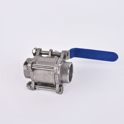 Roestvrij staal 304 3PC kogelklep voor water media zilver tri-clamp klaver buis bekleed