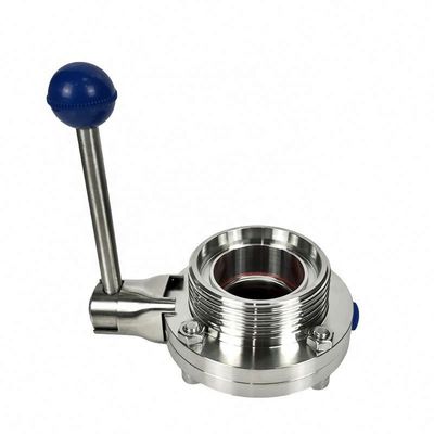Gepersonaliseerd sanitair roestvrij staal 304 316L Weld/Thread Butterfly Valve voor voedsel