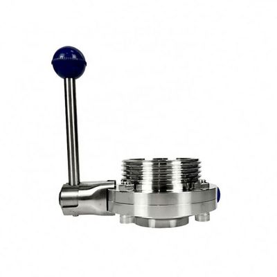 Gepersonaliseerd sanitair roestvrij staal 304 316L Weld/Thread Butterfly Valve voor voedsel