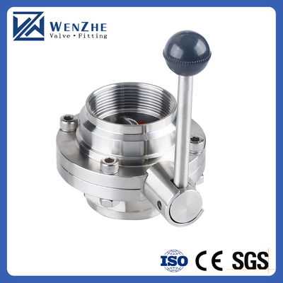 Gepersonaliseerd sanitair roestvrij staal 304 316L Weld/Thread Butterfly Valve voor voedsel