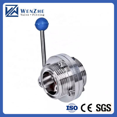 Gepersonaliseerd sanitair roestvrij staal 304 316L Weld/Thread Butterfly Valve voor voedsel