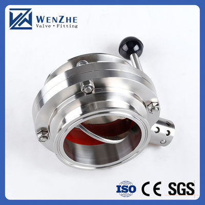 Gepersonaliseerd sanitair roestvrij staal 304 316L Weld/Thread Butterfly Valve voor voedsel