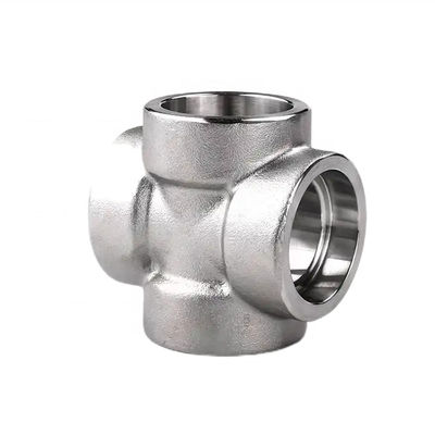 Zilveren roestvrij staal 304 316 316L 2000lb 3000lb 6000lb B16.11 Socket Weld Cross