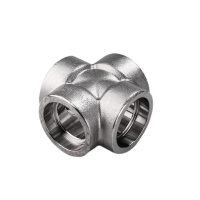 Zilveren roestvrij staal 304 316 316L 2000lb 3000lb 6000lb B16.11 Socket Weld Cross
