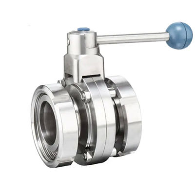 1/8"--4" WZ Food Grade roestvrij staal 304 316L Sanitair Drie PCS Manuele vlinder klep gelijk