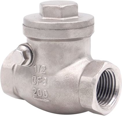 Vrouwelijke draad 1/2 inch Swing Check Valve WOG 200 PSI roestvrij staal SS304 CF8M NPT