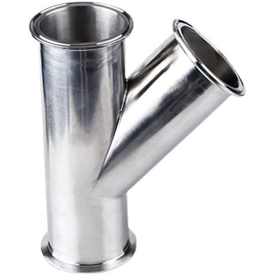 Gelijke roestvrij staal 304 316 sanitaire geclampte zijdelingse tee 45 graden Y takpijp fitting