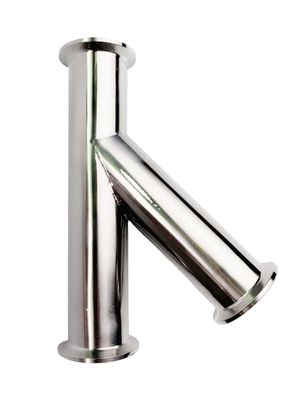 Gelijke roestvrij staal 304 316 sanitaire geclampte zijdelingse tee 45 graden Y takpijp fitting