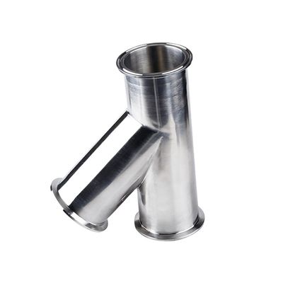 Gelijke roestvrij staal 304 316 sanitaire geclampte zijdelingse tee 45 graden Y takpijp fitting