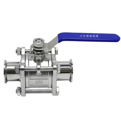 WZ Voedselkwaliteit roestvrij staal 304 316 316L kogelklep Sanitair vacuüm 3pc kogelklep DIN SMS 3A