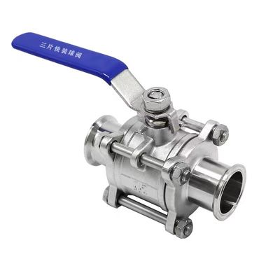 WZ Voedselkwaliteit roestvrij staal 304 316 316L kogelklep Sanitair vacuüm 3pc kogelklep DIN SMS 3A