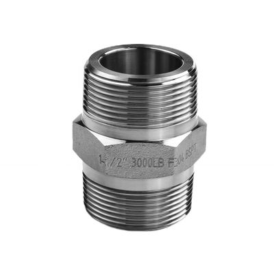 SS304 316 316L Hoogdruk gesmeed zeshoekige tepels 300 bar Mannelijke draad gelijk/verminderende tepels