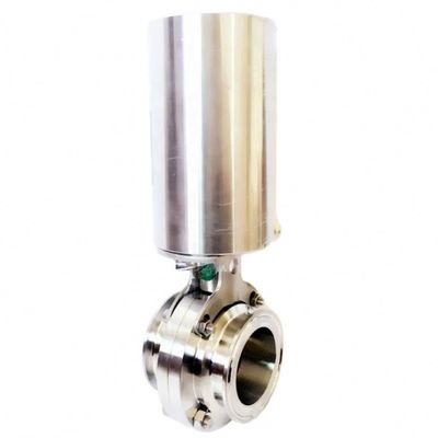 Sanitair roestvrij staal 304 316L Pneumatische vlinderklep met pneumatische actuator