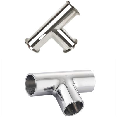 DN15-DN300 Voedingsmiddelen Sanitair Roestvrij staal Sanitair Las/Clamp Even Tee SS304 316L