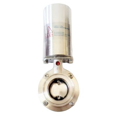 Sanitair roestvrij staal 304 316L Pneumatische vlinderklep met pneumatische actuator