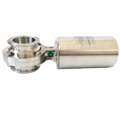 Sanitair roestvrij staal 304 316L Pneumatische vlinderklep met pneumatische actuator