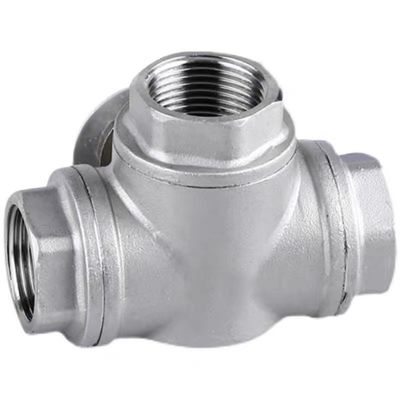 Cylindrische kopcode WZ SS201 304 316 Driewegklep met gedraaide kant NPT BSP BSPT zilver