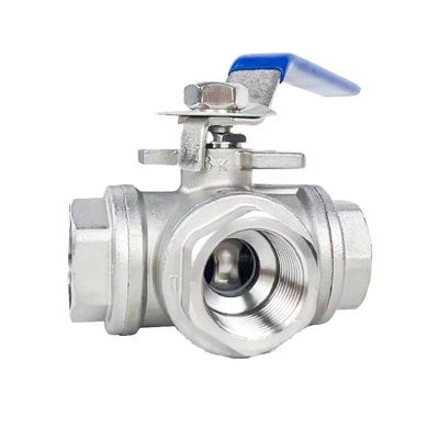 Cylindrische kopcode WZ SS201 304 316 Driewegklep met gedraaide kant NPT BSP BSPT zilver