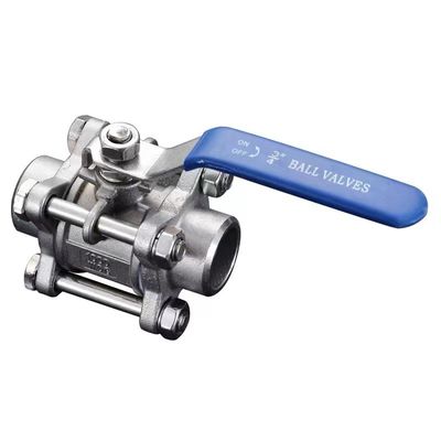 Zilveren roestvrij staal 201 304 316 Butt Weld Ball Valve met handmatige bediening NPT BSP BSPT