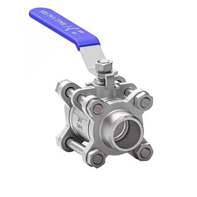 Zilveren roestvrij staal 201 304 316 Butt Weld Ball Valve met handmatige bediening NPT BSP BSPT