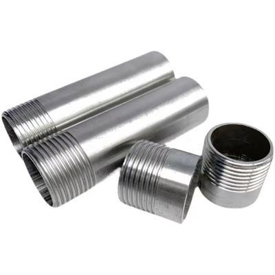 50 mm lang SS304 NPT Single Nipple voor 201 304 316 zilver gegoten roestvrij staal
