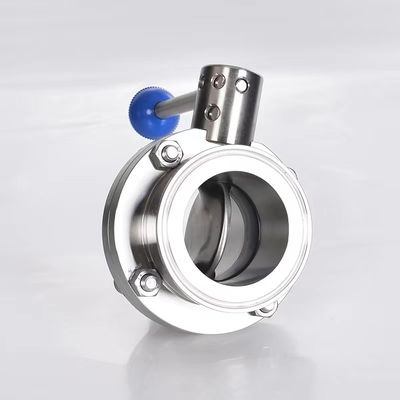Sanitaire SS304/316L Elektrische wafertype vlinderklep voor medium met normale temperatuur