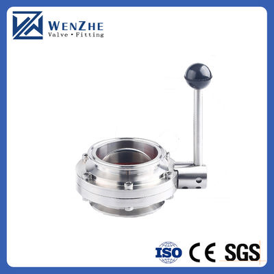 Structuur BUTTERFLY DN15-200 Sanitair roestvrij staal 304 / 316L Handmatig Tri Clamp Valve