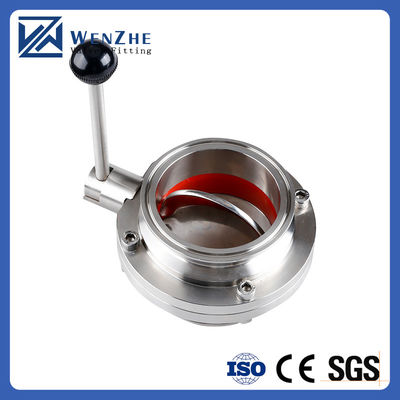 Structuur BUTTERFLY DN15-200 Sanitair roestvrij staal 304 / 316L Handmatig Tri Clamp Valve