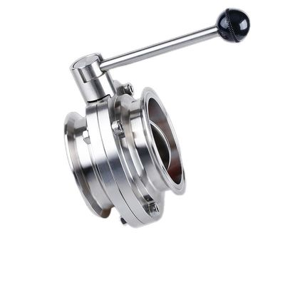 Structuur BUTTERFLY DN15-200 Sanitair roestvrij staal 304 / 316L Handmatig Tri Clamp Valve
