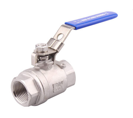 Roestvrij staal 304 3-Way Ball Valve T Montage Pad Vrouwelijk type met vinyl vergrendeling handvat