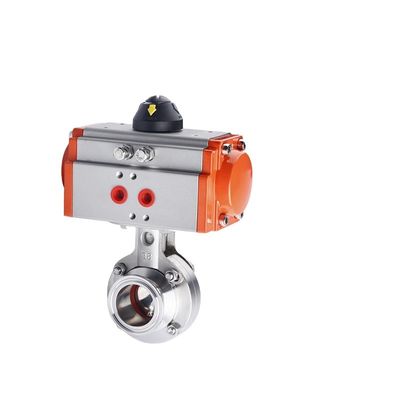 Watermedia Sanitaire roestvrij staal 304 Tri Clamp Pneumatische actuator vlinderklep