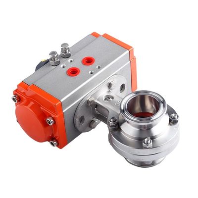 Watermedia Sanitaire roestvrij staal 304 Tri Clamp Pneumatische actuator vlinderklep
