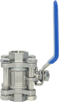Ronde kop kogelventil 1/2 inch NPT Gedrukt roestvrij staal 304 Vrouwelijk 3 stukken Volledige poort