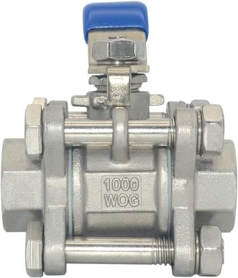 Ronde kop kogelventil 1/2 inch NPT Gedrukt roestvrij staal 304 Vrouwelijk 3 stukken Volledige poort