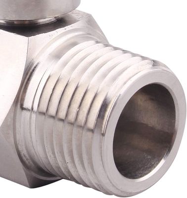 1/2" roestvrij mini-balklep met vrouwelijke x mannelijke NPT draad en roestvrijstalen handvat