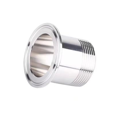 Zilveren 1/2" 3/4" BSP Mannelijke NPT draad Ferrule Type Tri Clamp Pipe Fitting voor sanitaire